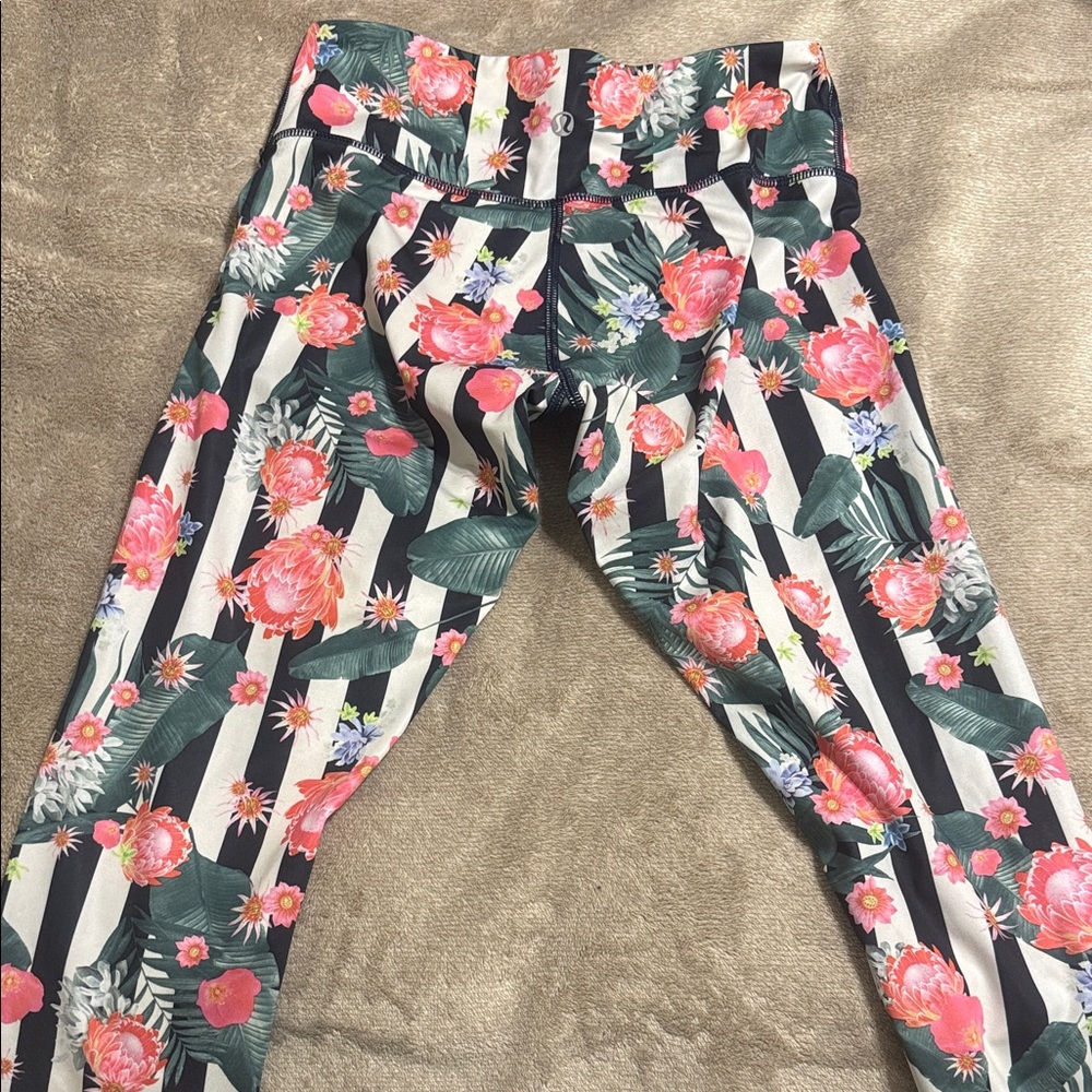 Lululemon Floral Striped Leggings